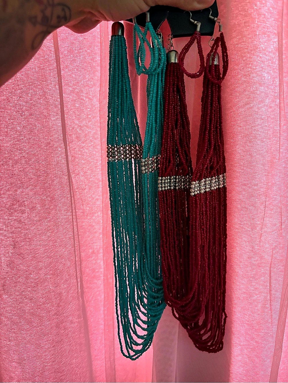 Paparazzi Colors of the Wind Beaded Layered Necklaces Green & Red